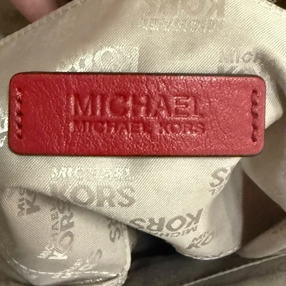 Authentic Michael Kors Signature Tan Pink Tote Bag! - Picture 11 of 14